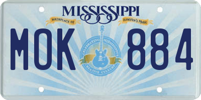 MS license plate MOK884