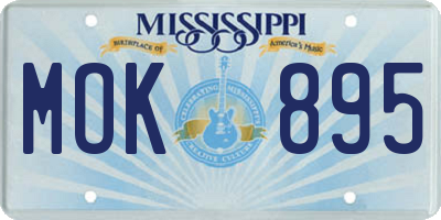 MS license plate MOK895