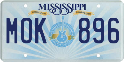 MS license plate MOK896