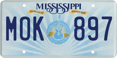 MS license plate MOK897
