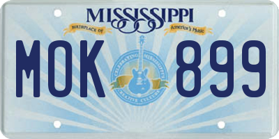 MS license plate MOK899
