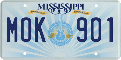 MS license plate MOK901