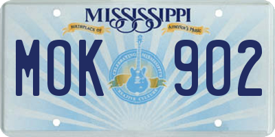 MS license plate MOK902