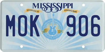 MS license plate MOK906