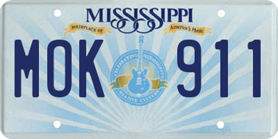 MS license plate MOK911