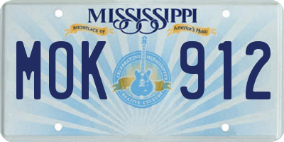 MS license plate MOK912
