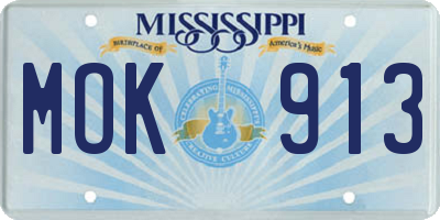 MS license plate MOK913