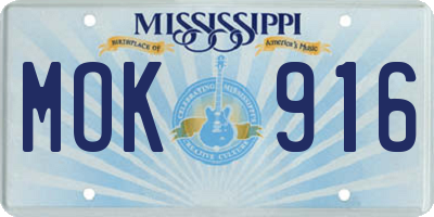 MS license plate MOK916