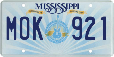 MS license plate MOK921