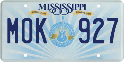 MS license plate MOK927