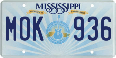 MS license plate MOK936