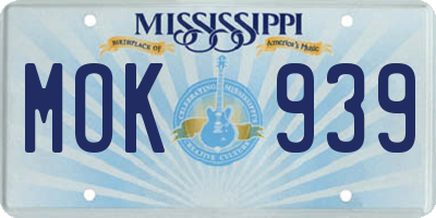 MS license plate MOK939