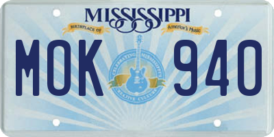 MS license plate MOK940