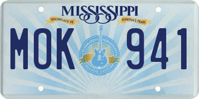 MS license plate MOK941
