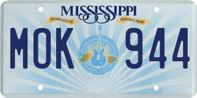 MS license plate MOK944