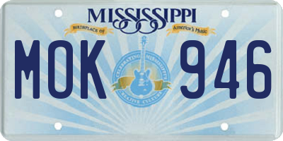 MS license plate MOK946