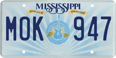 MS license plate MOK947
