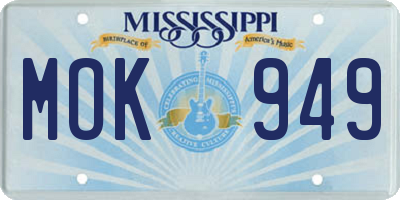 MS license plate MOK949