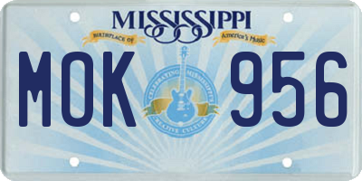 MS license plate MOK956