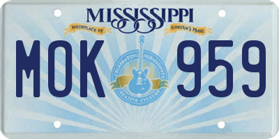 MS license plate MOK959