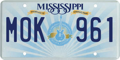 MS license plate MOK961