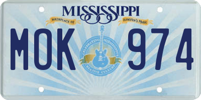 MS license plate MOK974