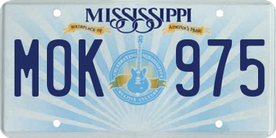 MS license plate MOK975