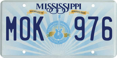 MS license plate MOK976