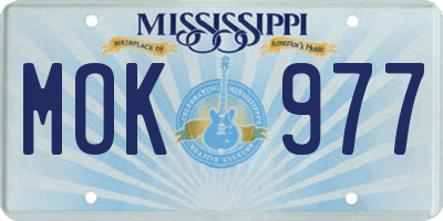 MS license plate MOK977