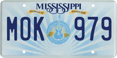 MS license plate MOK979