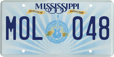 MS license plate MOL048