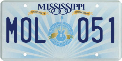 MS license plate MOL051
