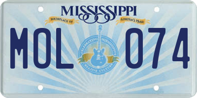 MS license plate MOL074