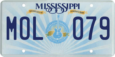 MS license plate MOL079