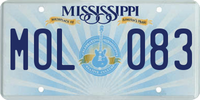 MS license plate MOL083
