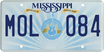 MS license plate MOL084