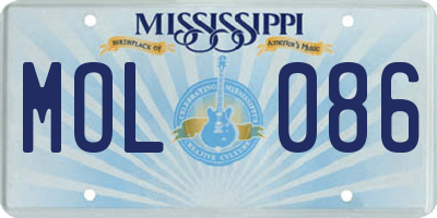 MS license plate MOL086