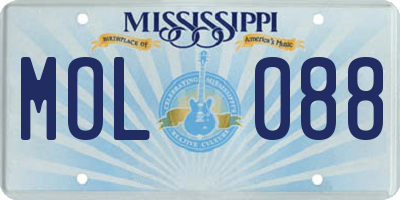 MS license plate MOL088