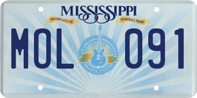 MS license plate MOL091