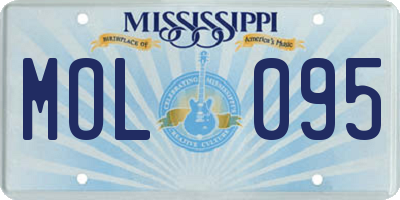 MS license plate MOL095