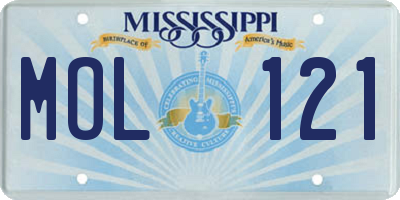 MS license plate MOL121