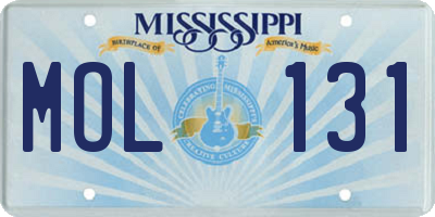 MS license plate MOL131