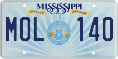 MS license plate MOL140