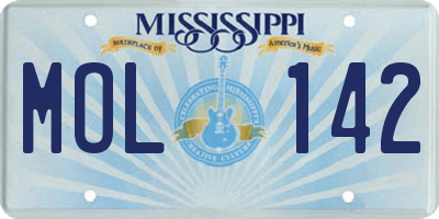 MS license plate MOL142