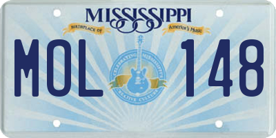 MS license plate MOL148
