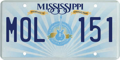 MS license plate MOL151