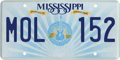 MS license plate MOL152