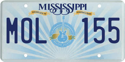 MS license plate MOL155