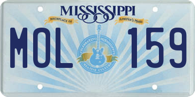 MS license plate MOL159