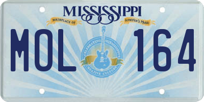MS license plate MOL164